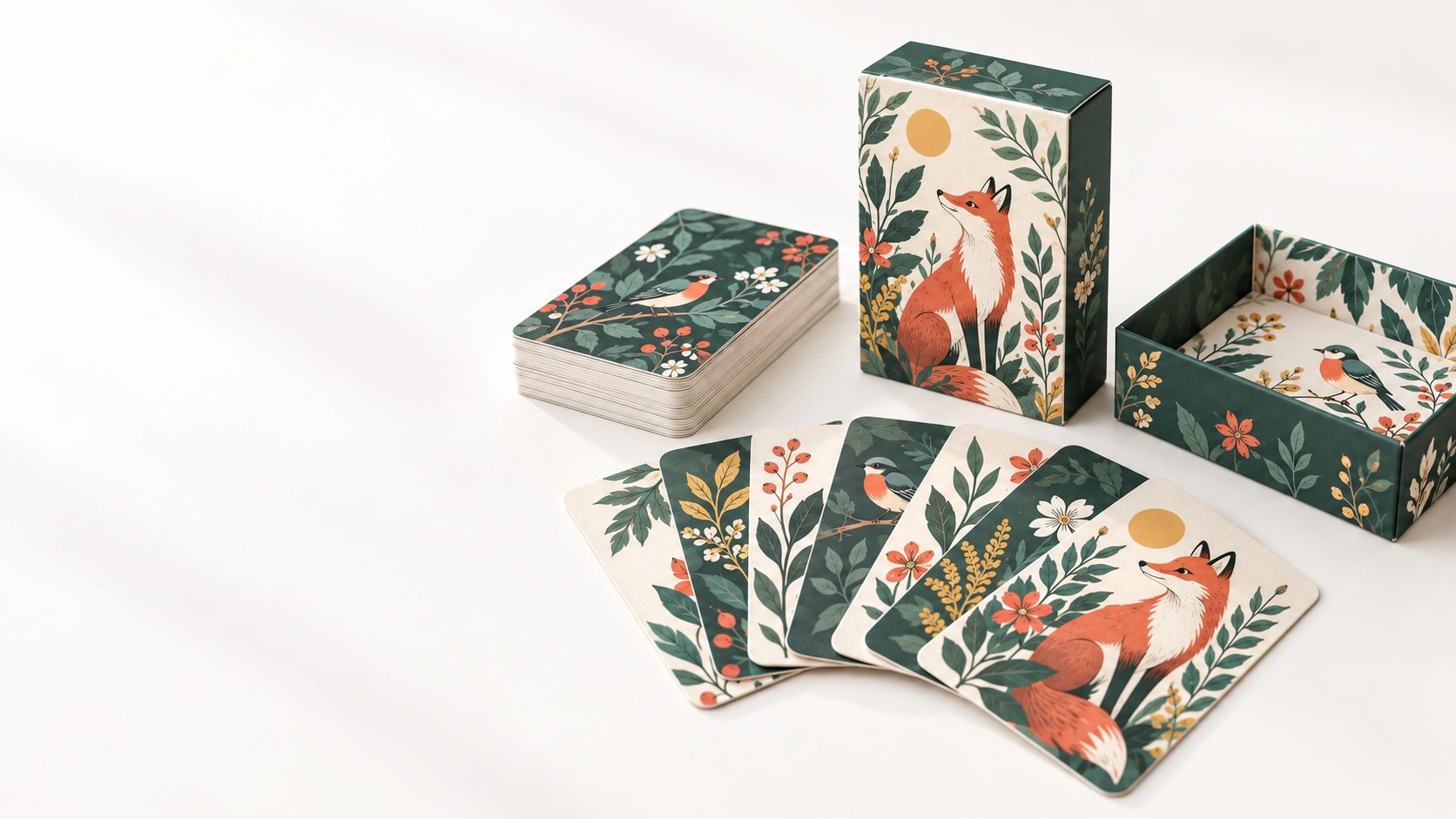 Jeu de cartes personnalisé, cartes et étui imprimés dans notre atelier